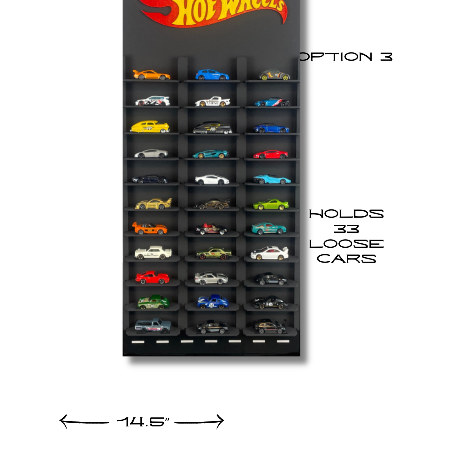 Toy Car Display Shelf 1/64 for HotWheels " Mainline " Blister Packs