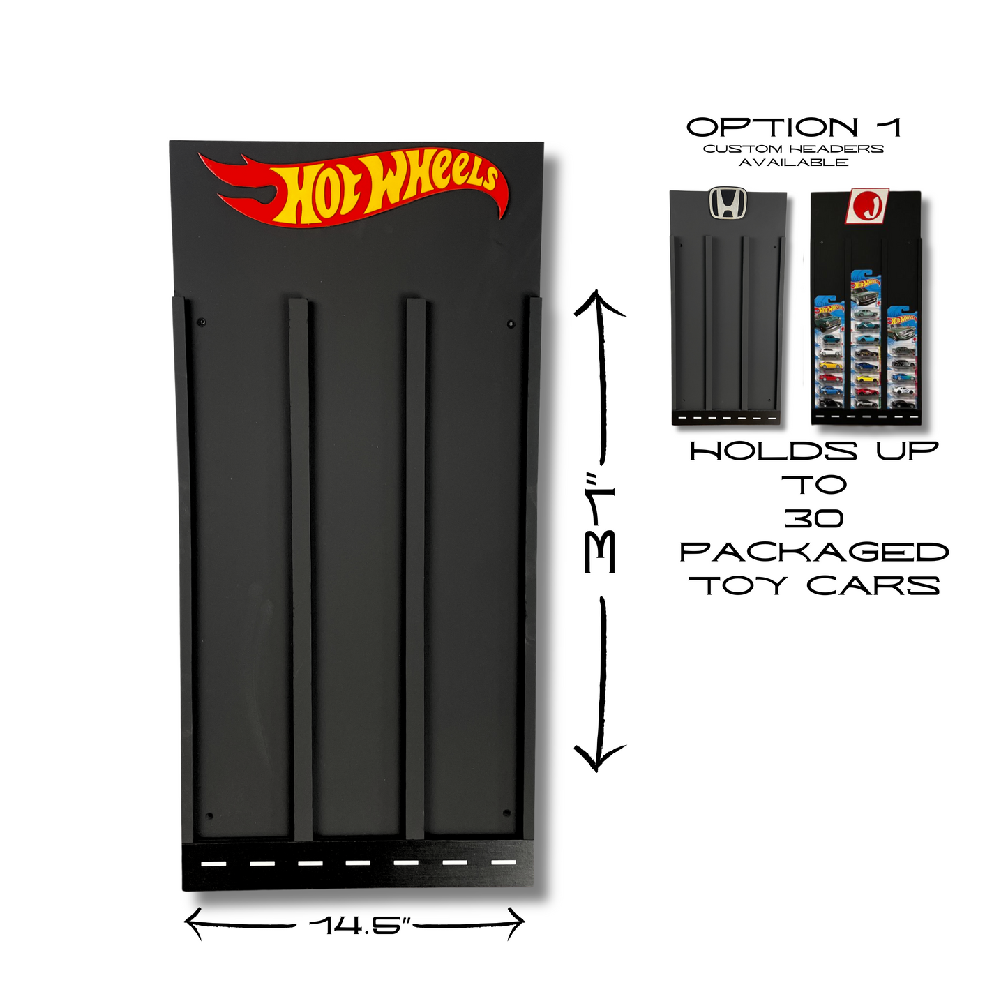 Toy Car Display Shelf 1/64 for HotWheels " Mainline " Blister Packs