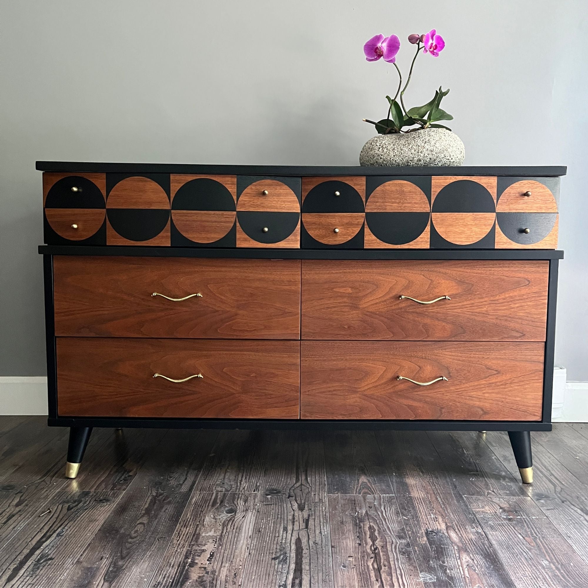 MCM Dresser with Circle Pattern DaRosa Creations MCM Dresser with Circle Pattern DaRosa Creations