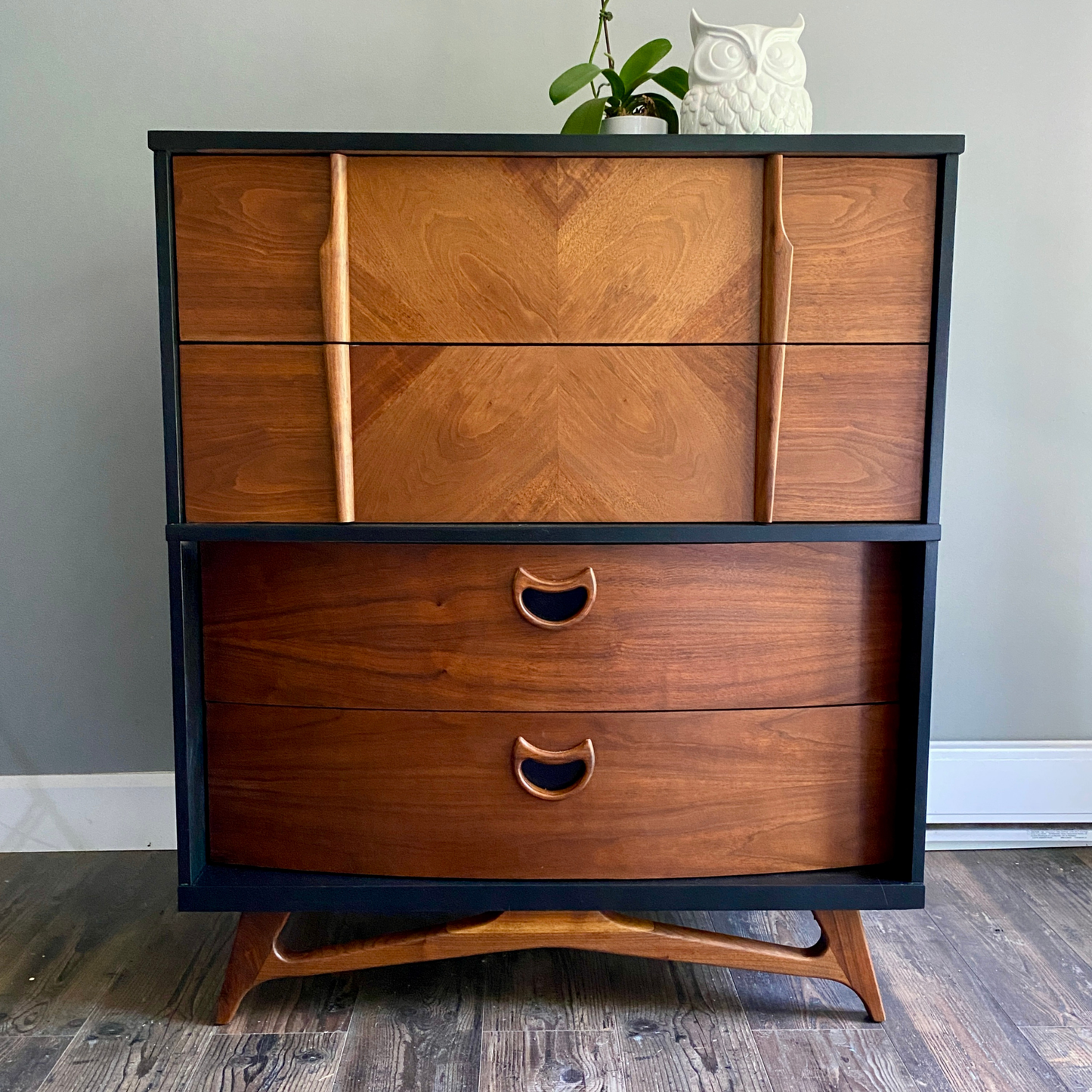 MCM Tall Dresser Black and Wood