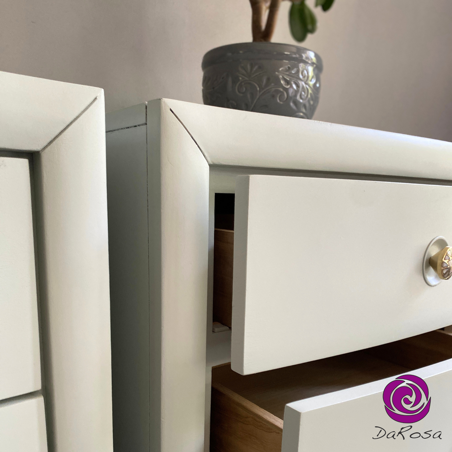 Oversized Nightstands with Bowed Drawers
