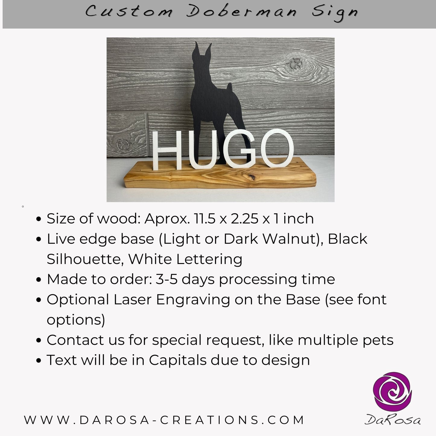 Custom Doberman Pinscher Name Sign