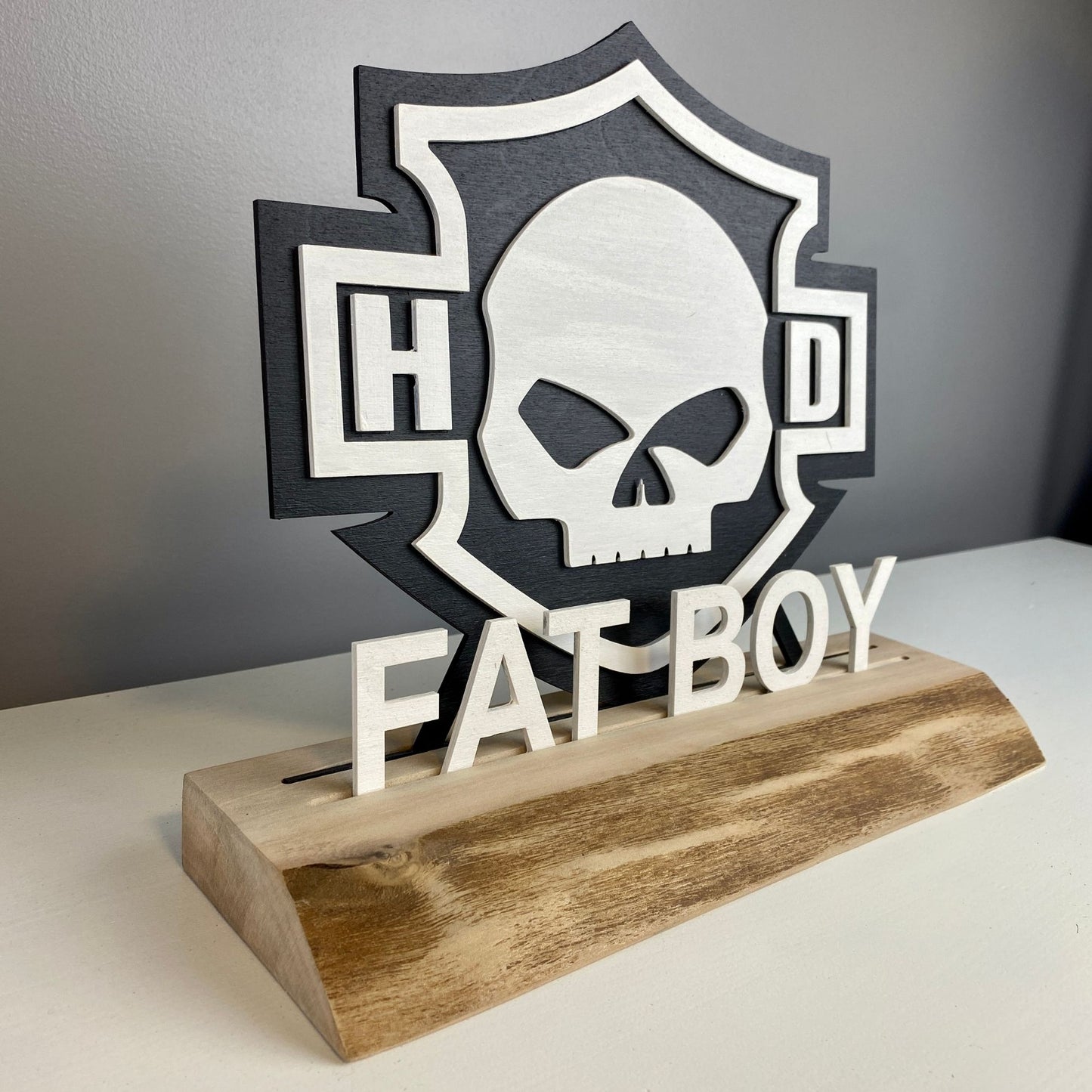 Harley Skull Standing Sign Custom Name