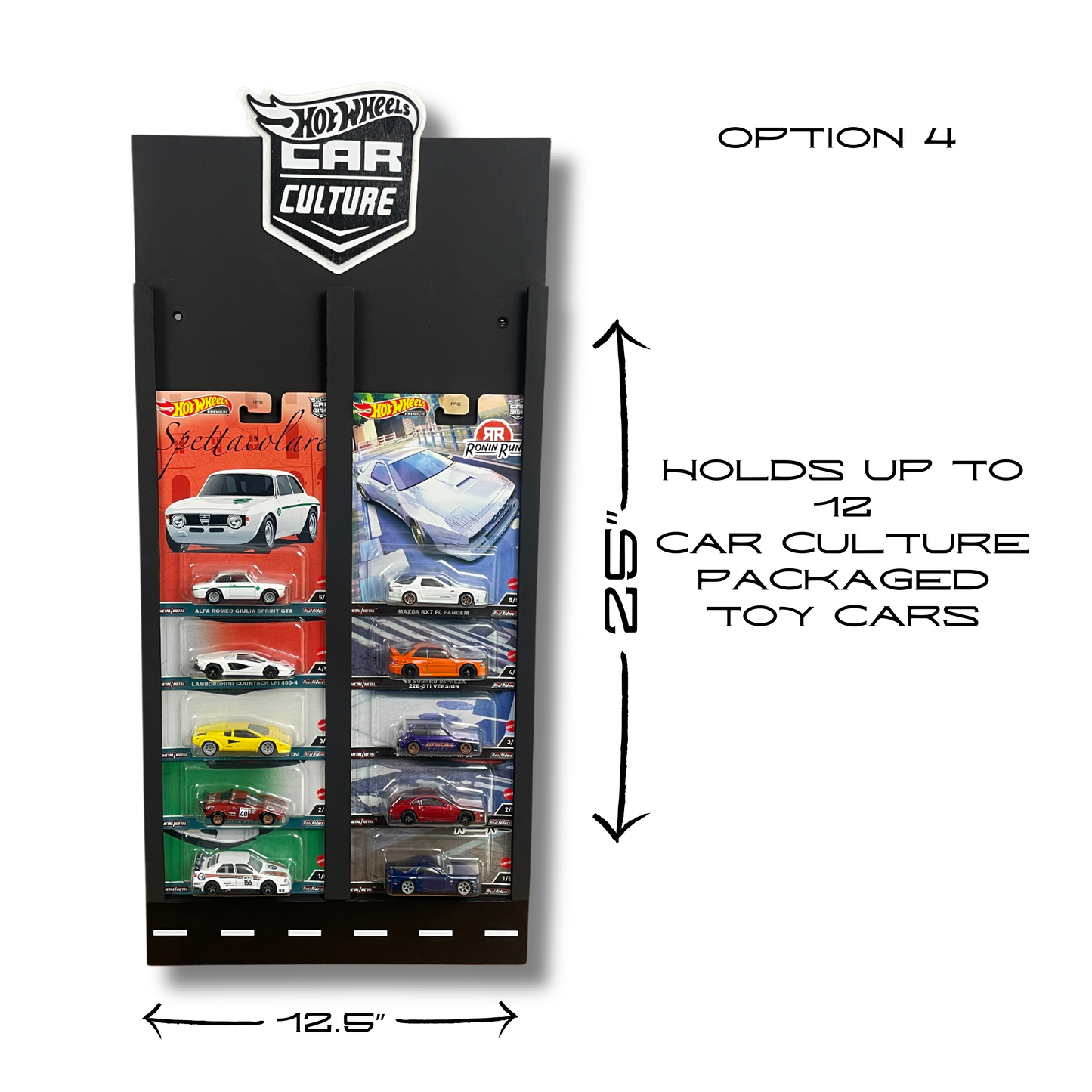 Toy Car Display Shelf 1/64 for HotWheels " Mainline " Blister Packs