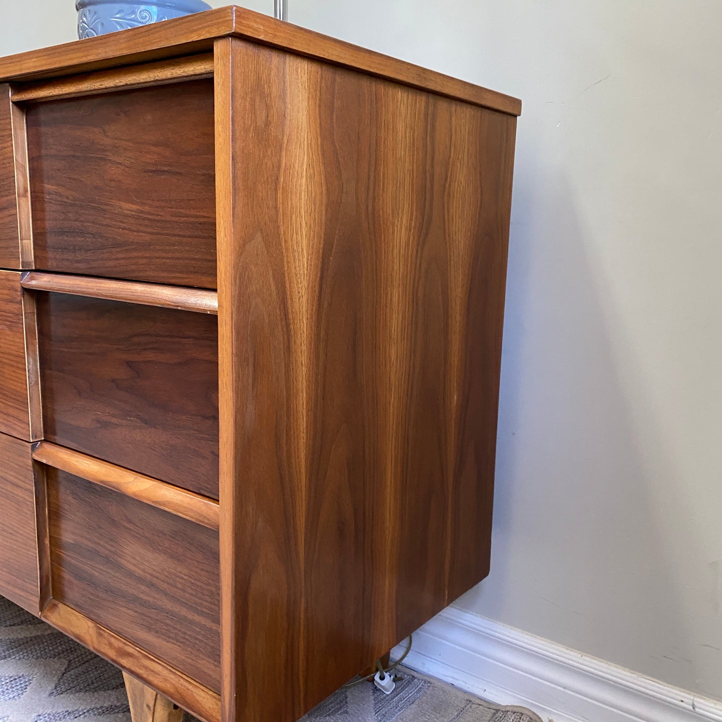 MCM 9 Drawer Dresser Teak and Walnut