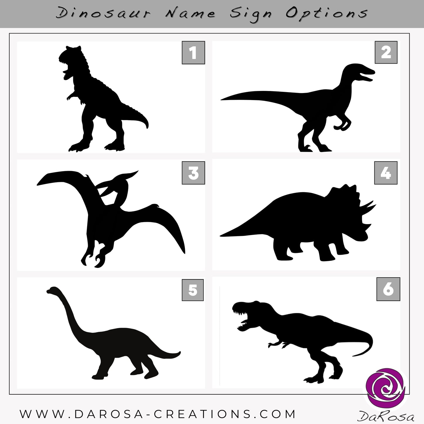 Custom Dinosaur Standing Name Sign