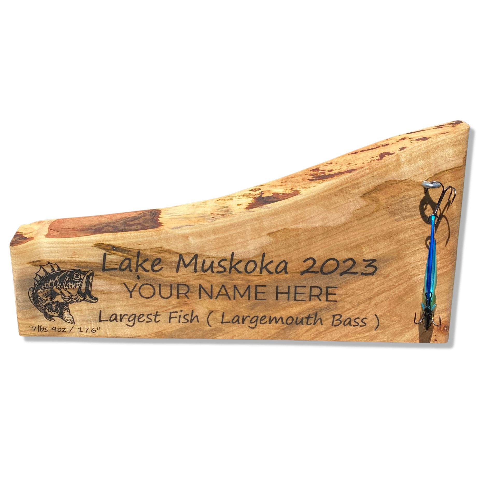 custom made wood fishing lures Custom Fishing Award Live Edge Wood with Hook for Lure