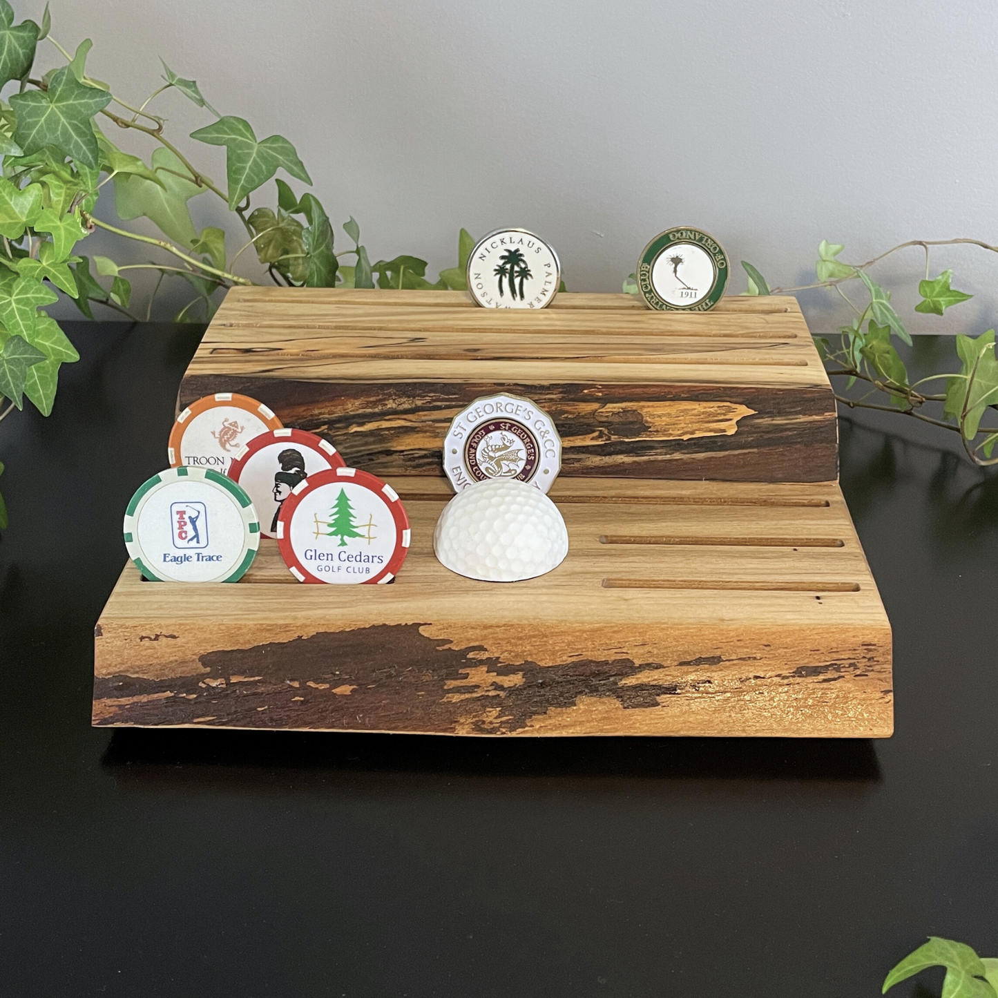 Golf Marker Holder Live Edge Wood