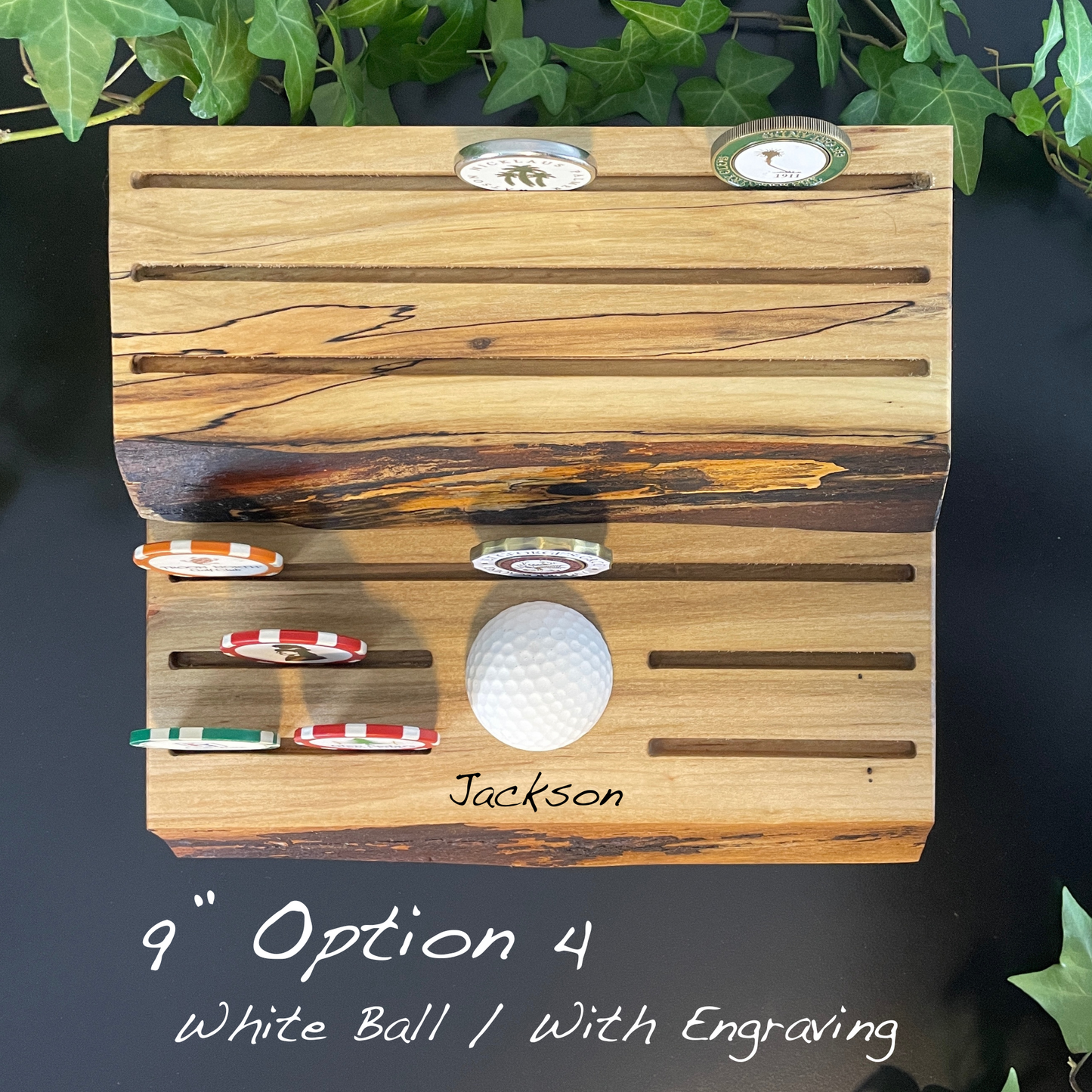 Golf Marker Holder Live Edge Wood