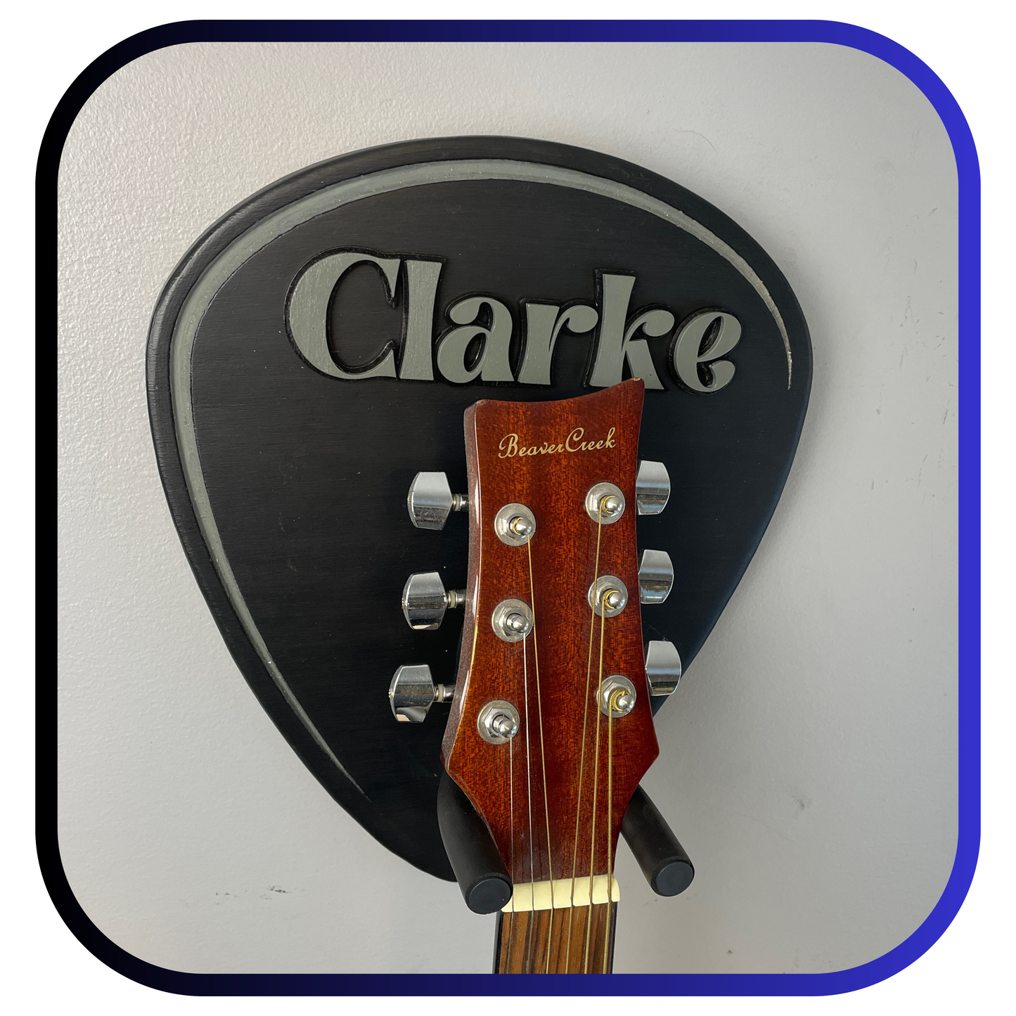 Personalized Guitar Hanger - Guitar Pick Shaped