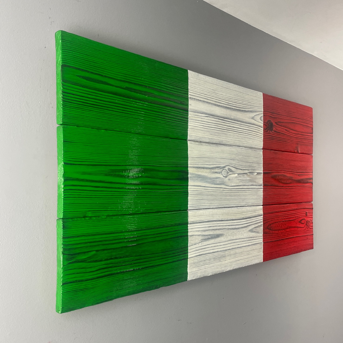 Italian Flag made of Wood