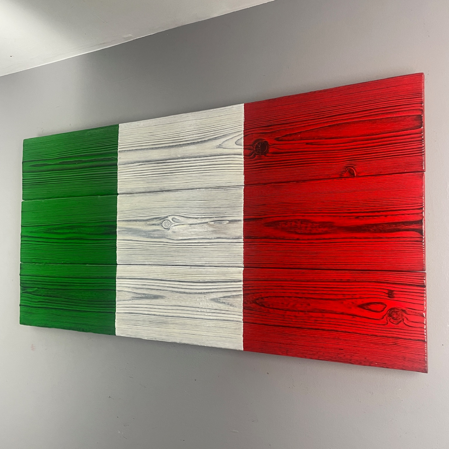 Italian Flag made of Wood