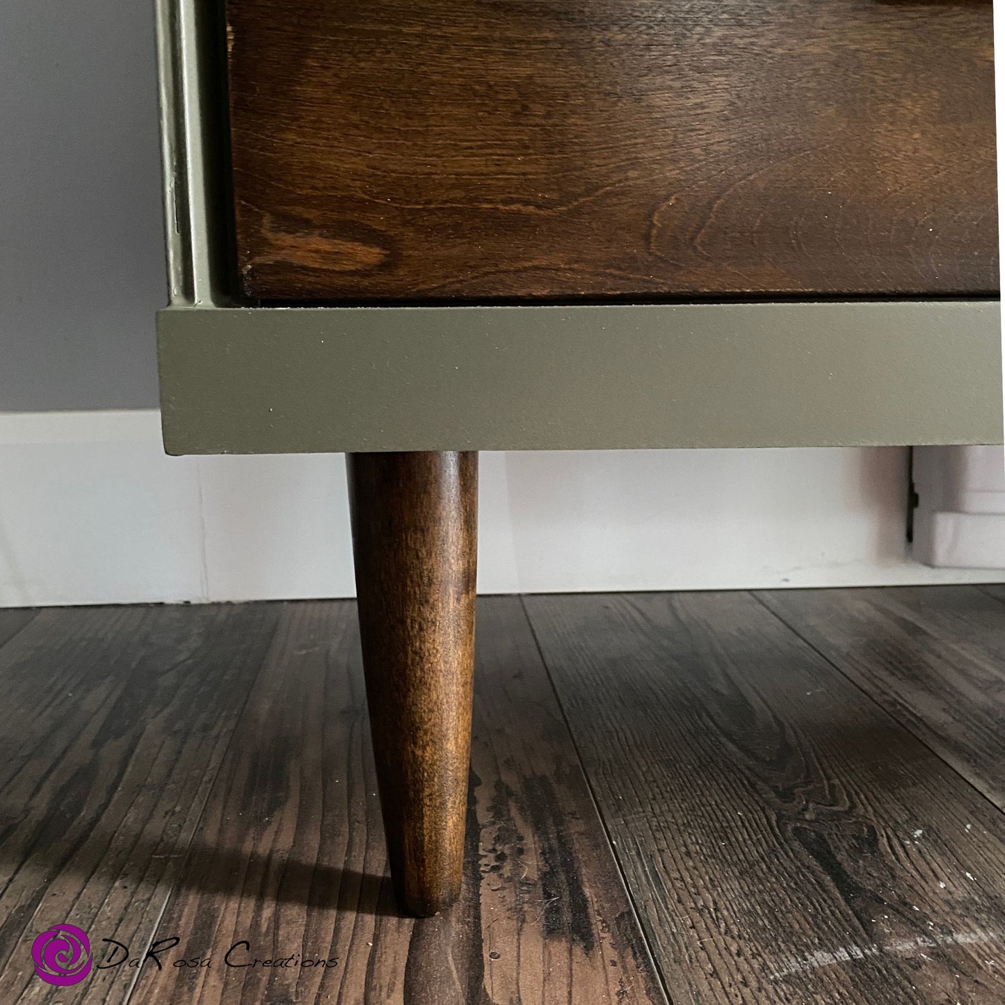 MCM Small Green Dresser with Wooden Handles