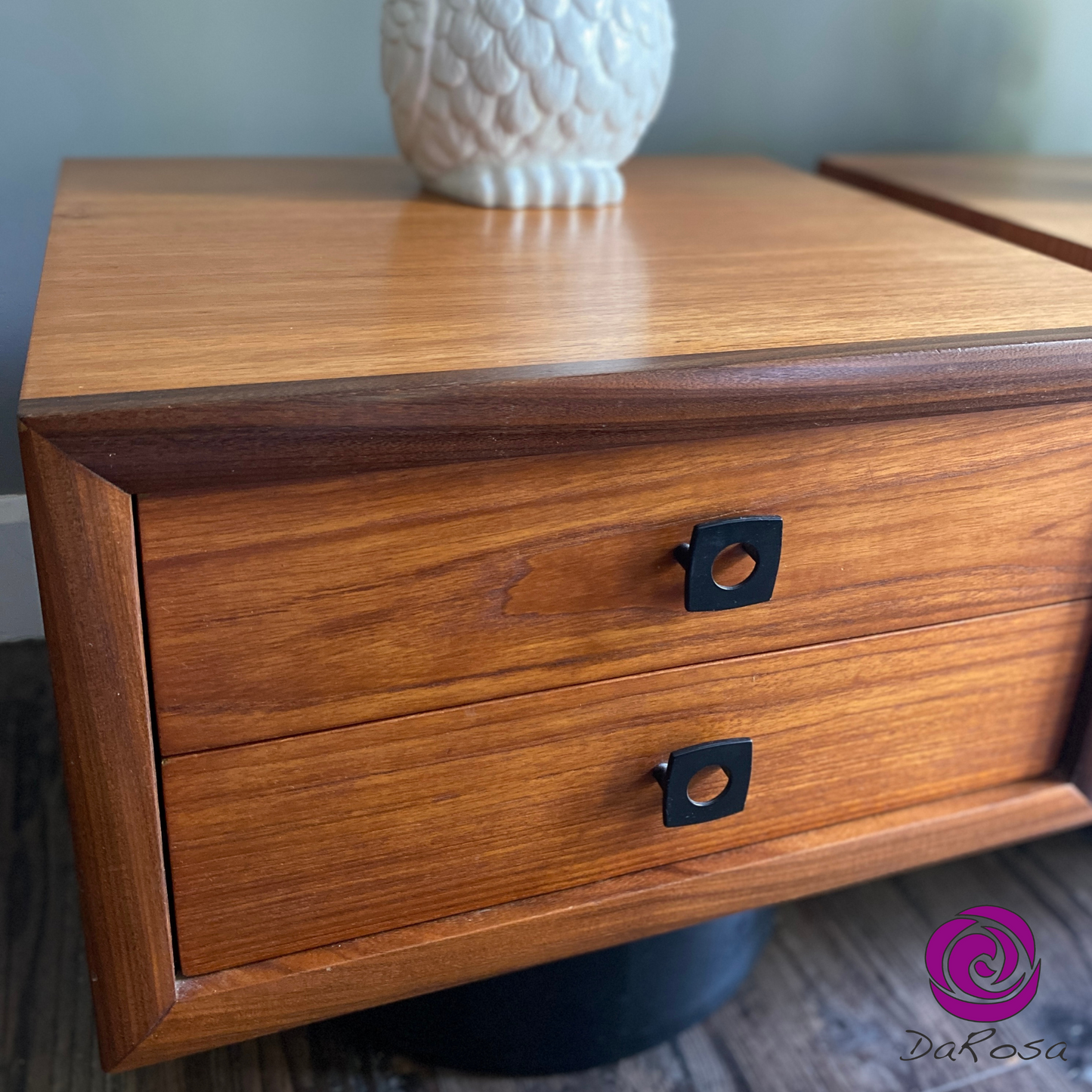 Set of 2 Teak Nightstands by RS Associates