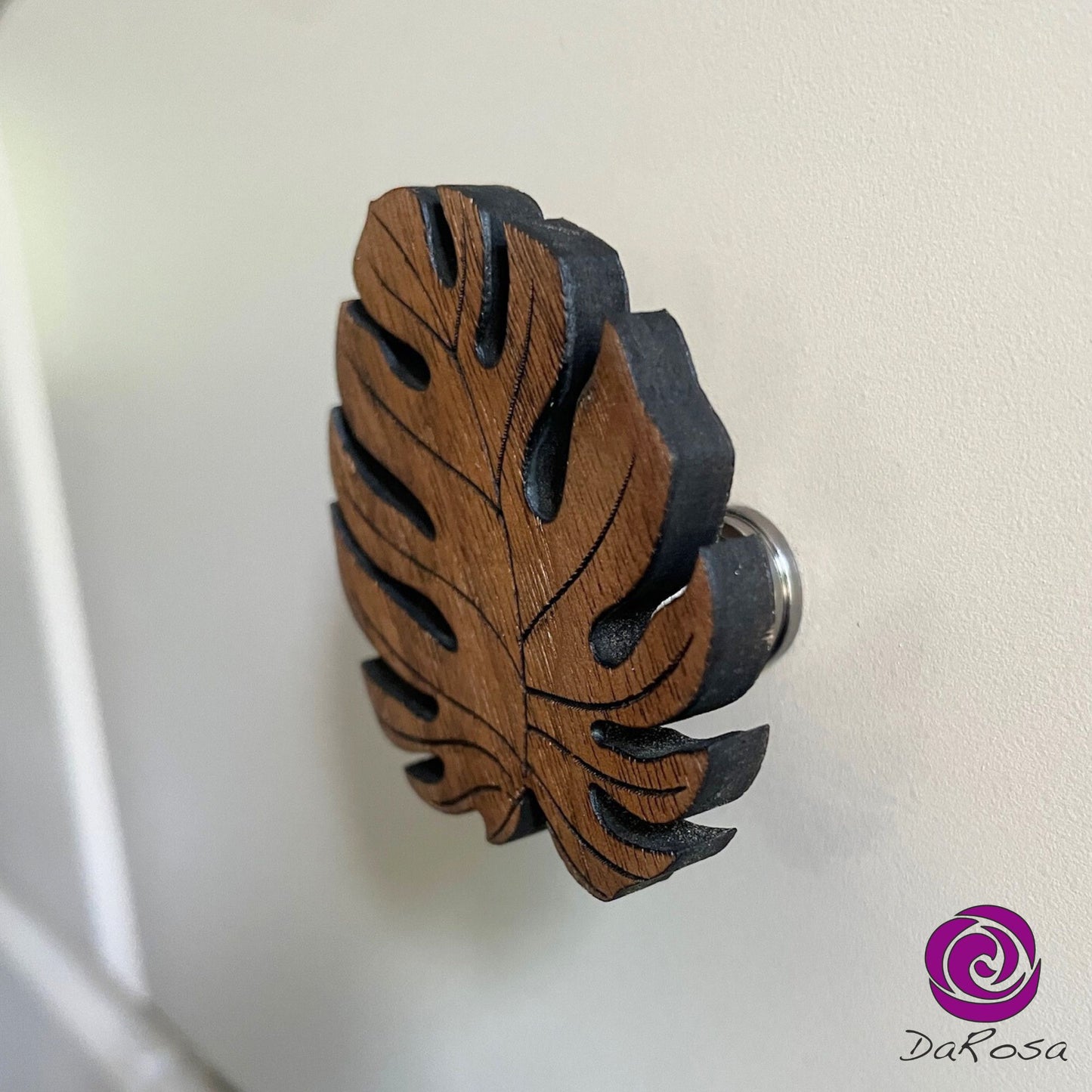 Monstera Drawer Knob Wood