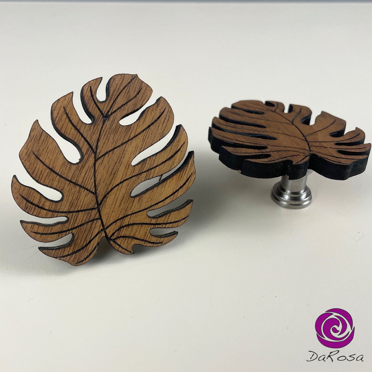 Monstera Drawer Knob Wood
