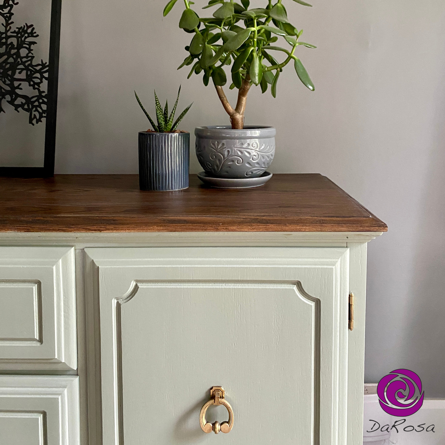 Buffet in Green with 2 Doors and 3 Drawers