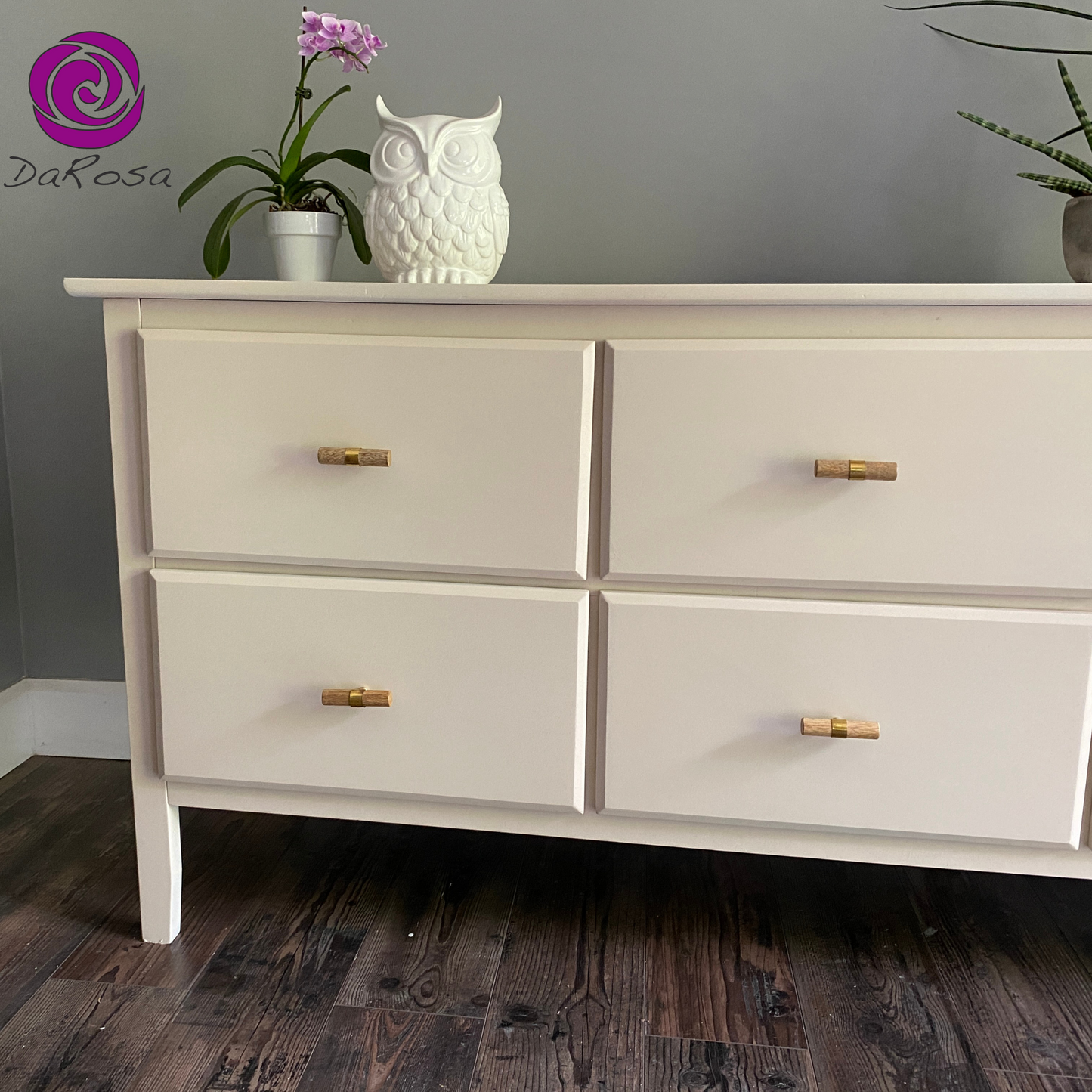 6 Drawer Low Dresser / TV Stand in Beige