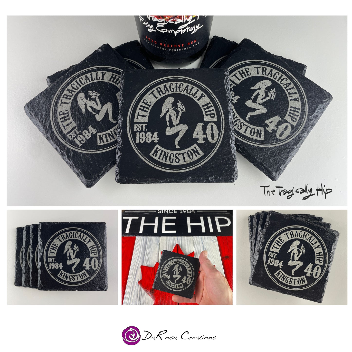 The Tragically HIP 40th Anniversary Slate Coaters Set of 4