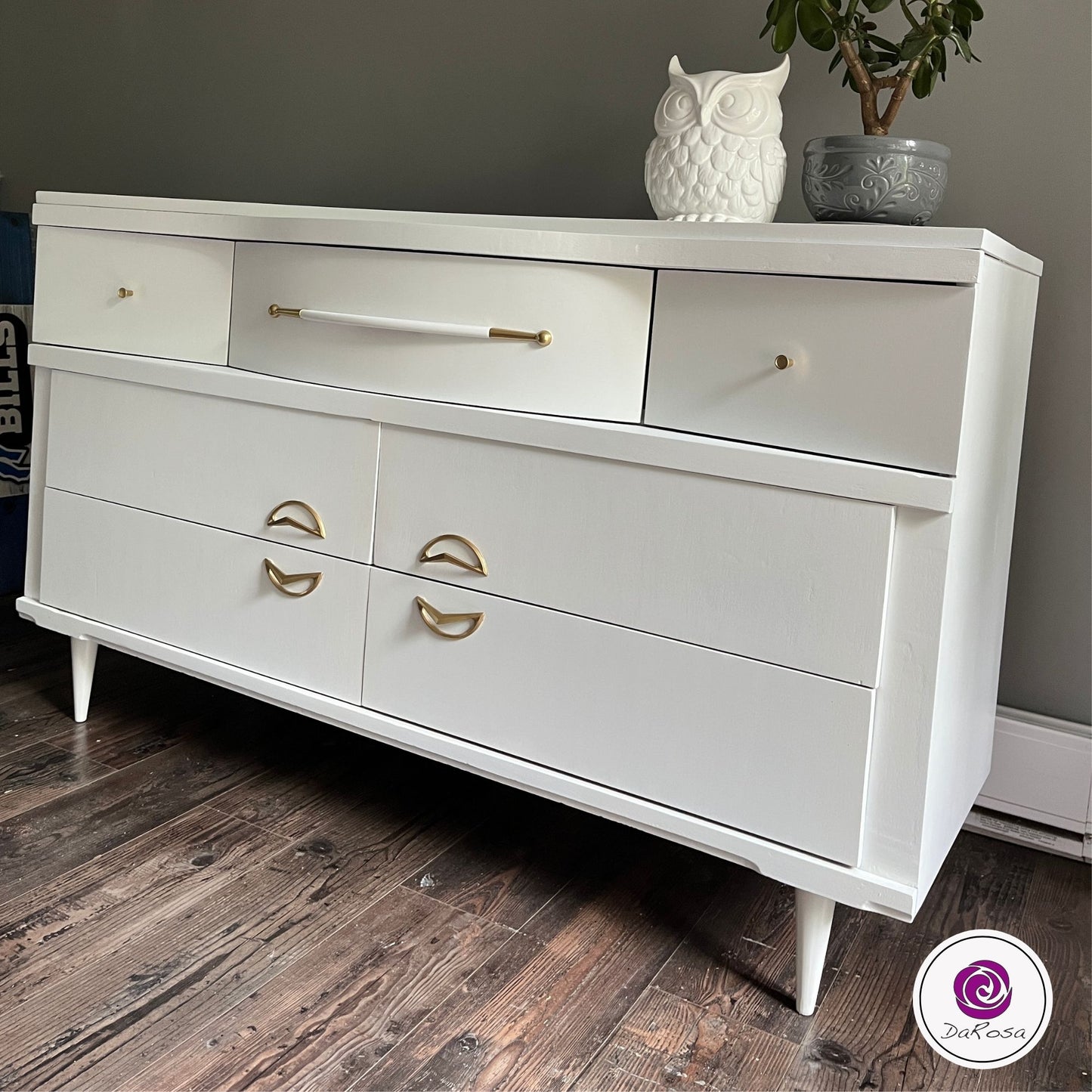 MCM Refinished White dresser