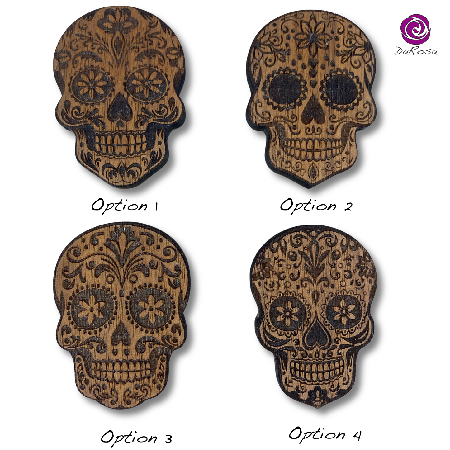 Sugar Skull Drawer Knob Walnut