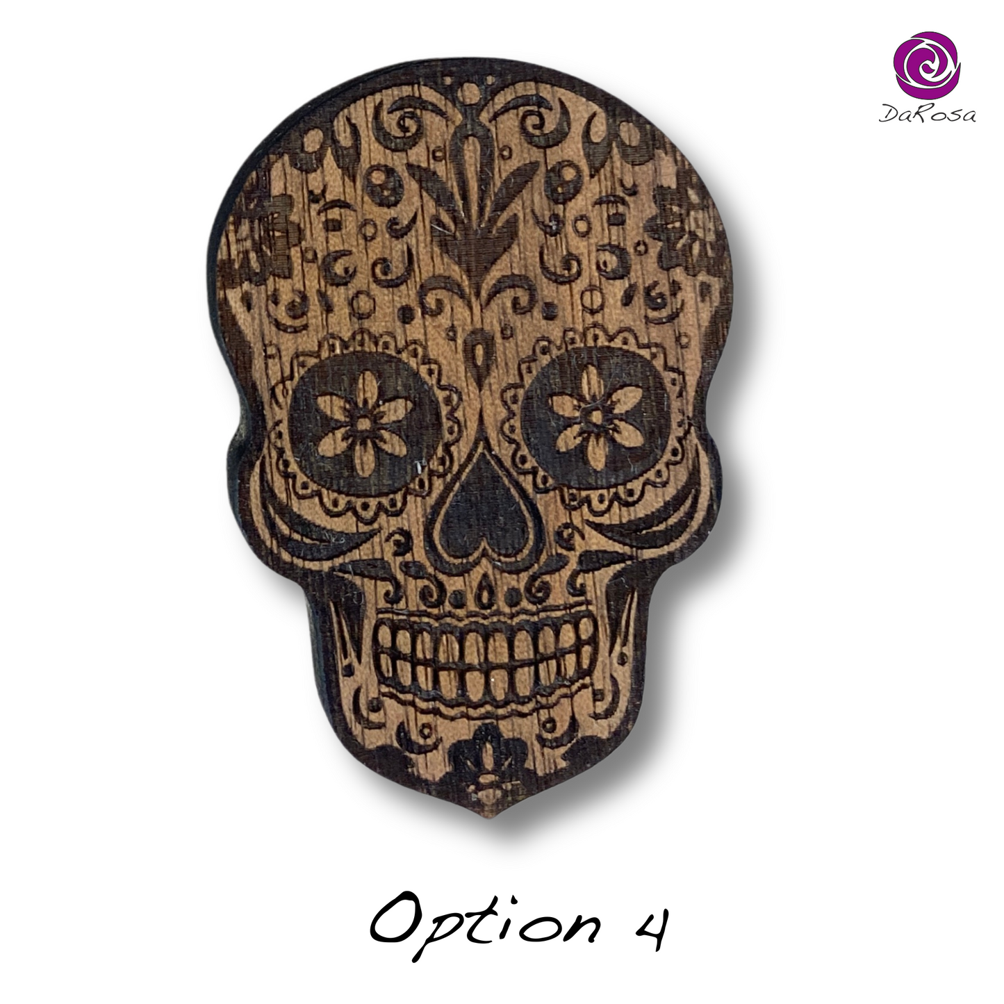 Sugar Skull Drawer Knob Walnut