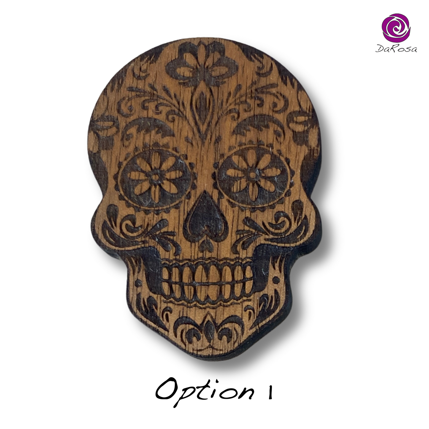 Sugar Skull Drawer Knob Walnut