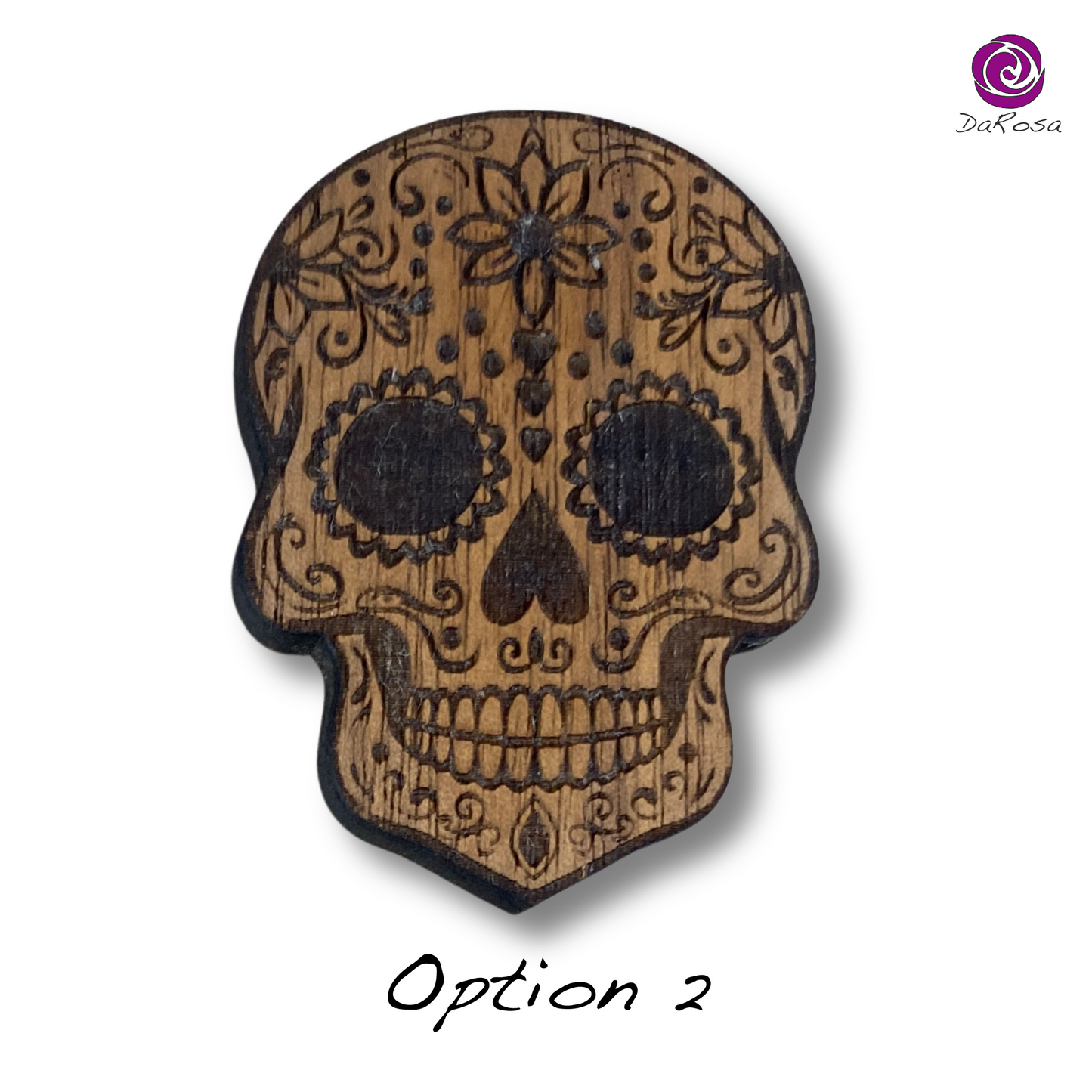 Sugar Skull Drawer Knob Walnut