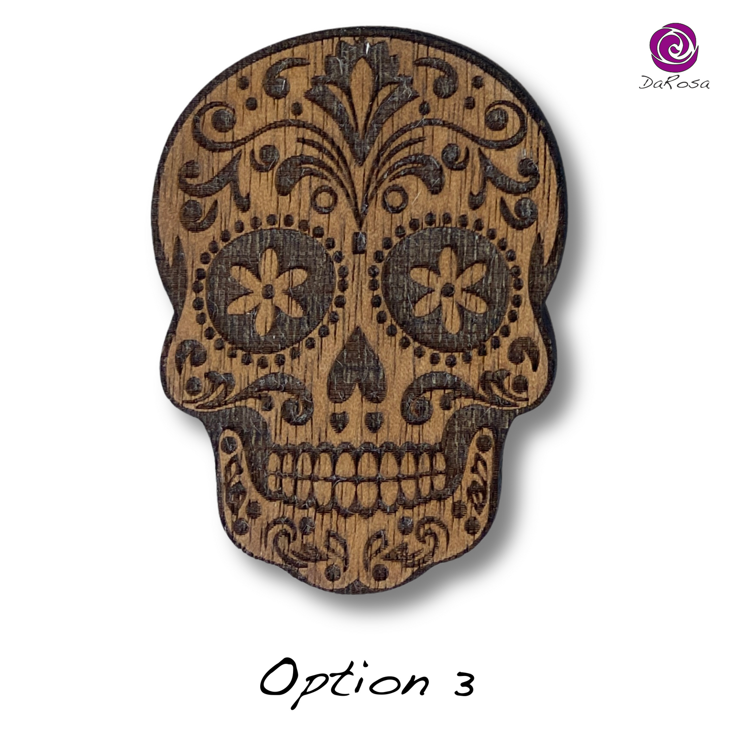Sugar Skull Drawer Knob Walnut