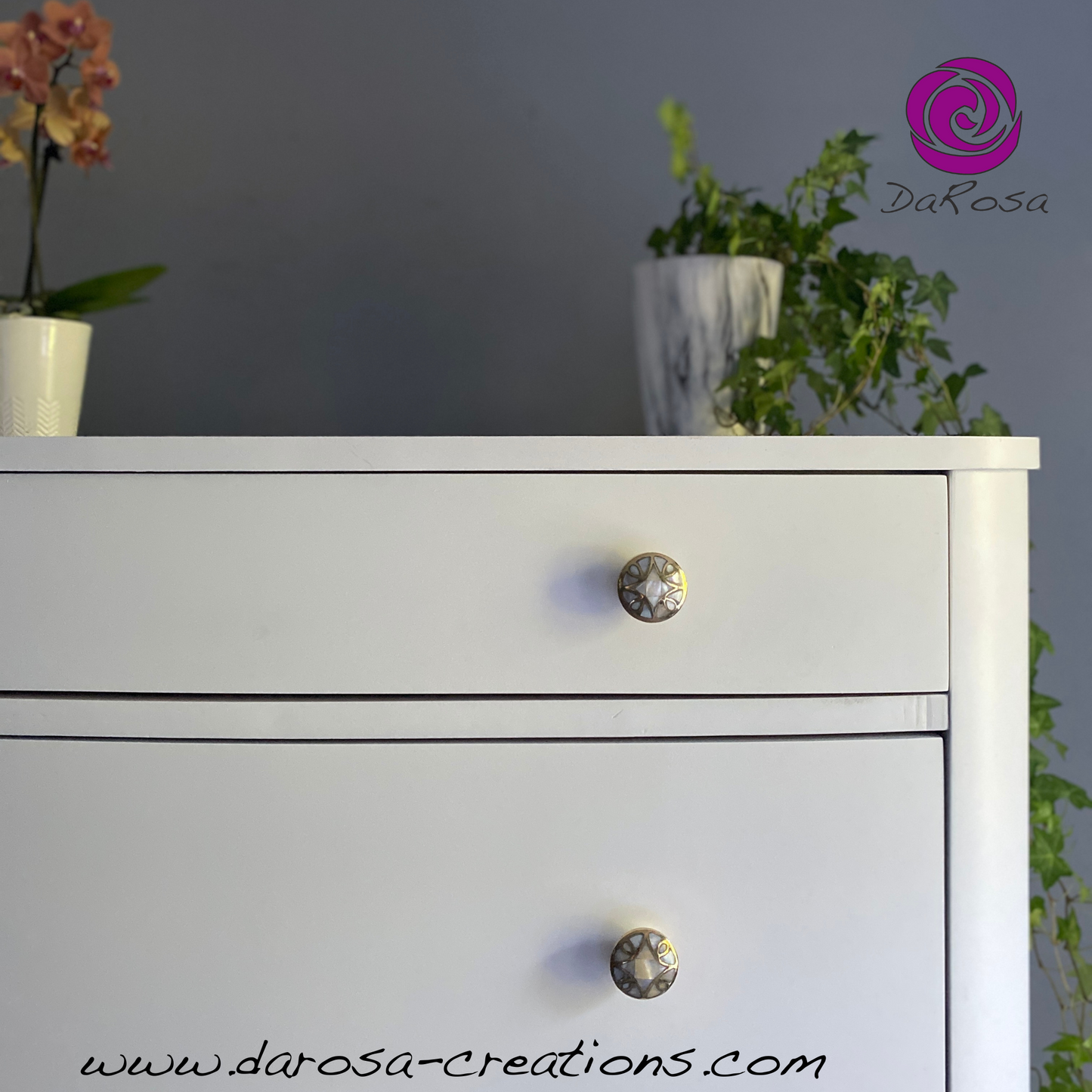 Moder Tall White Dresser with Bowed fronts