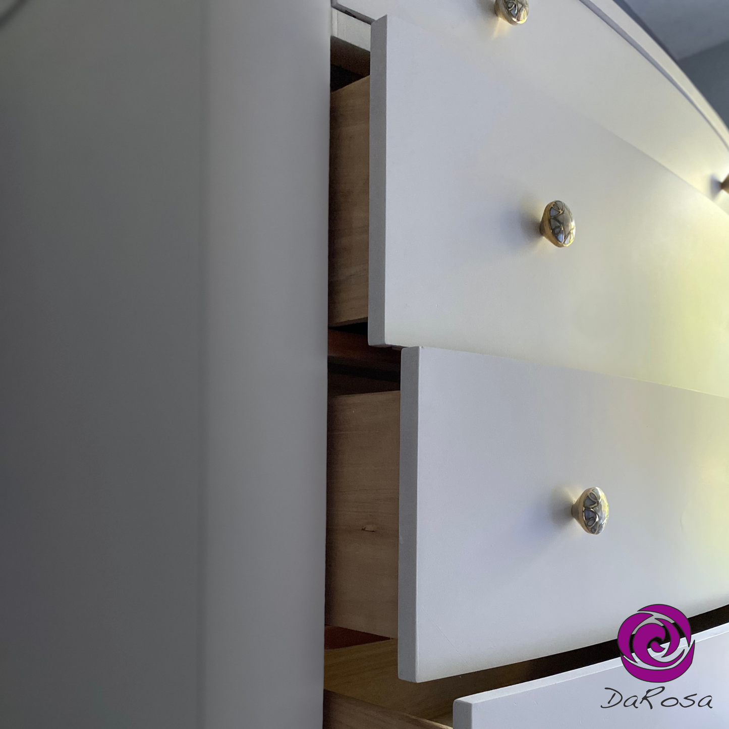 Moder Tall White Dresser with Bowed fronts
