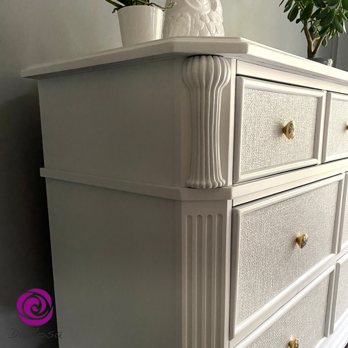 White Wooden Dresser 7 Drawers