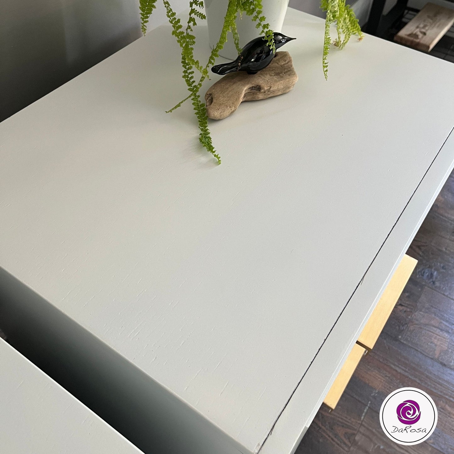 White Nightstands with Brushed Gold Hardware