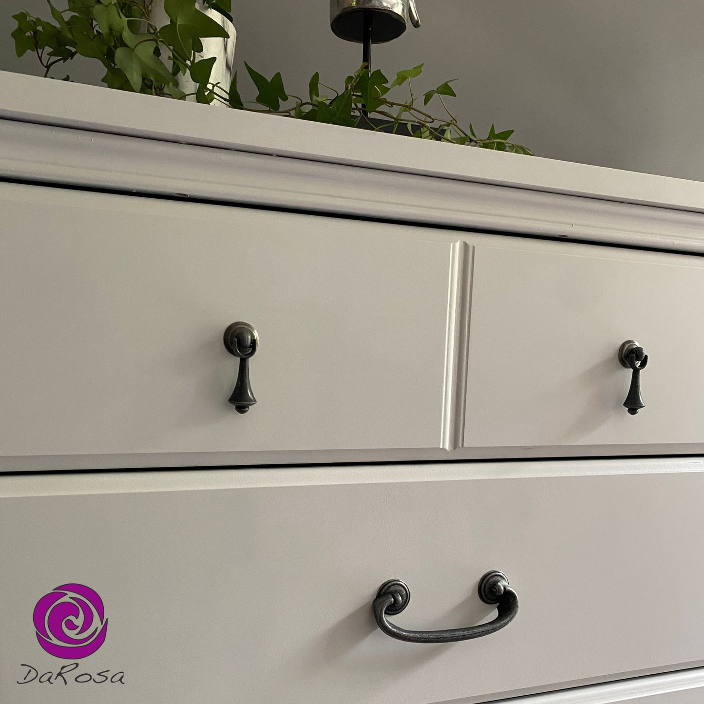White Dresser With Pewter Hardware