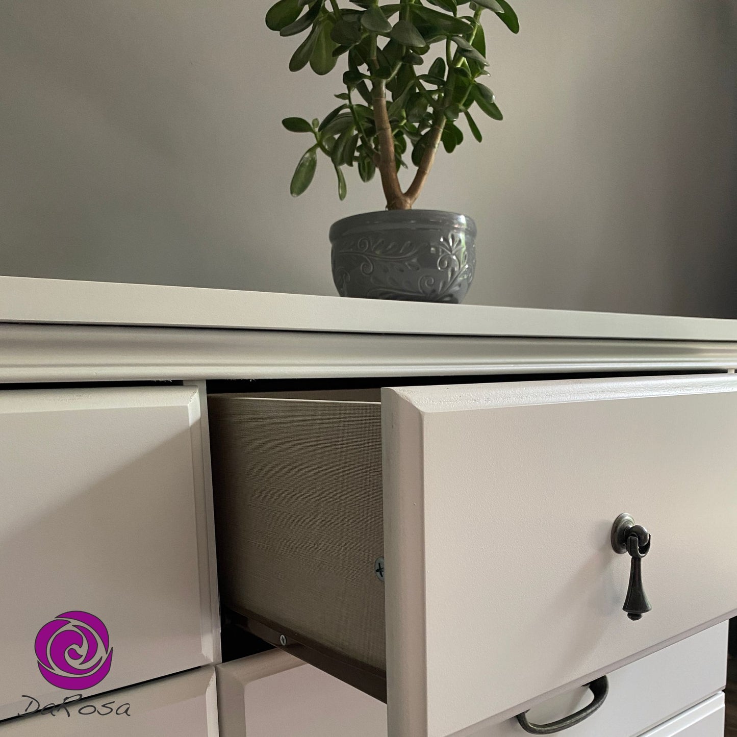 White Dresser With Pewter Hardware