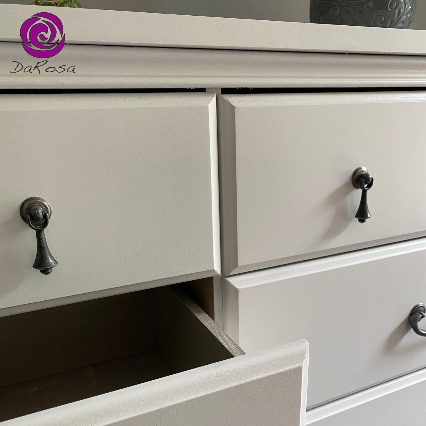 White Dresser With Pewter Hardware