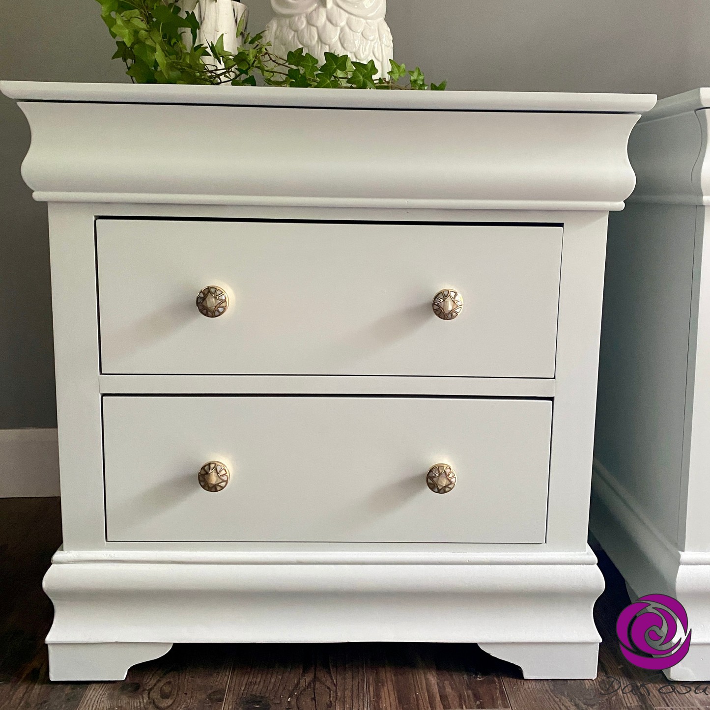 Set of 2 Oversized Nightstands with Hidden Drawer