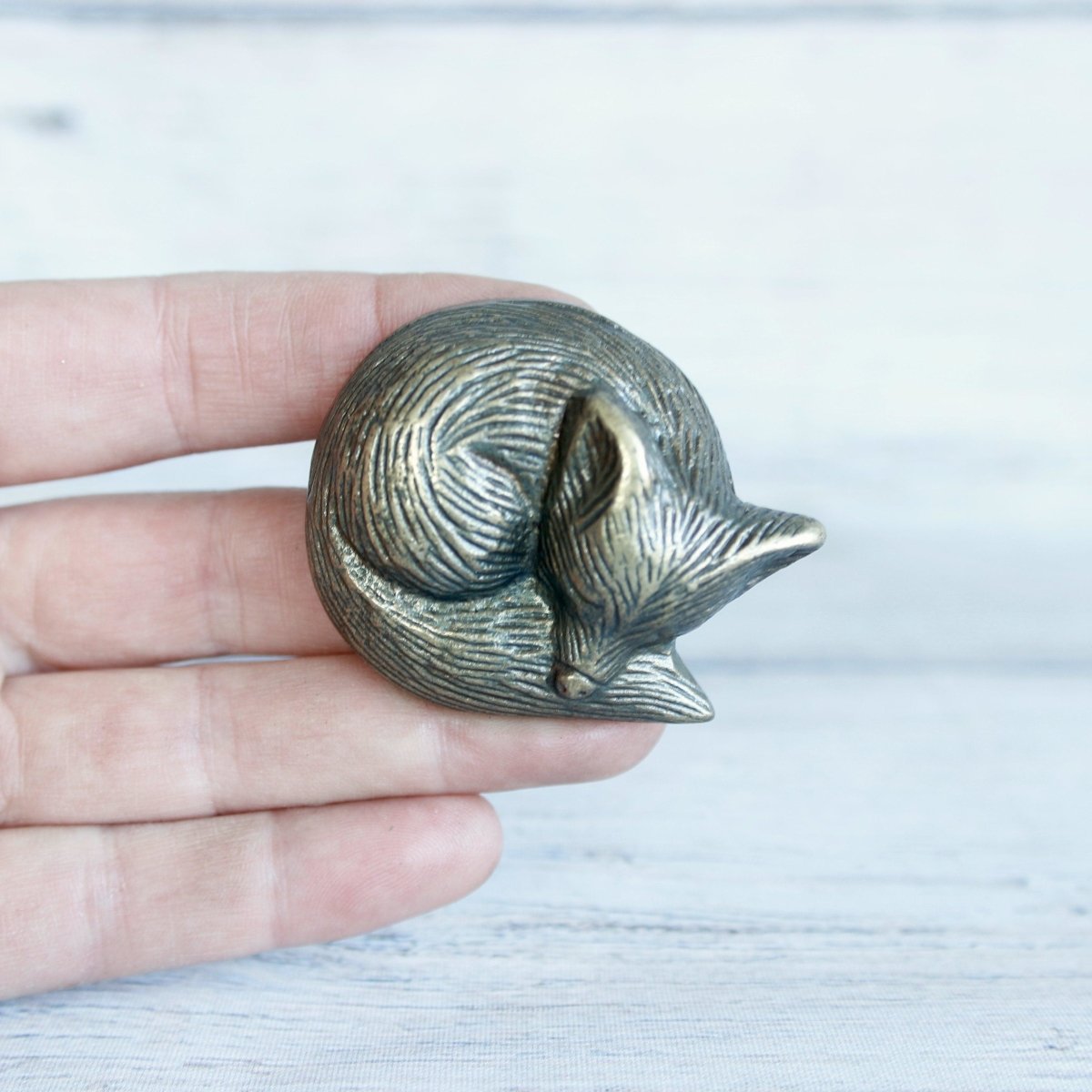Antique Brass Sleeping Fox Knob - DaRosa Creations