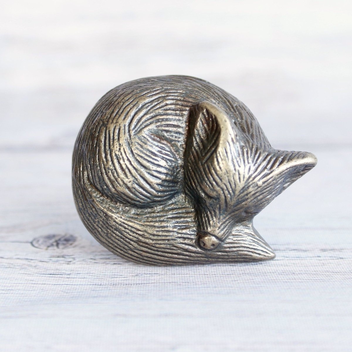 Fox Drawer Knob in Brass Metal - Sleeping Fox dresser Knobs DaRosa Creations Fox Drawer Knob in Brass Metal - Sleeping Fox dresser Knobs DaRosa Creations