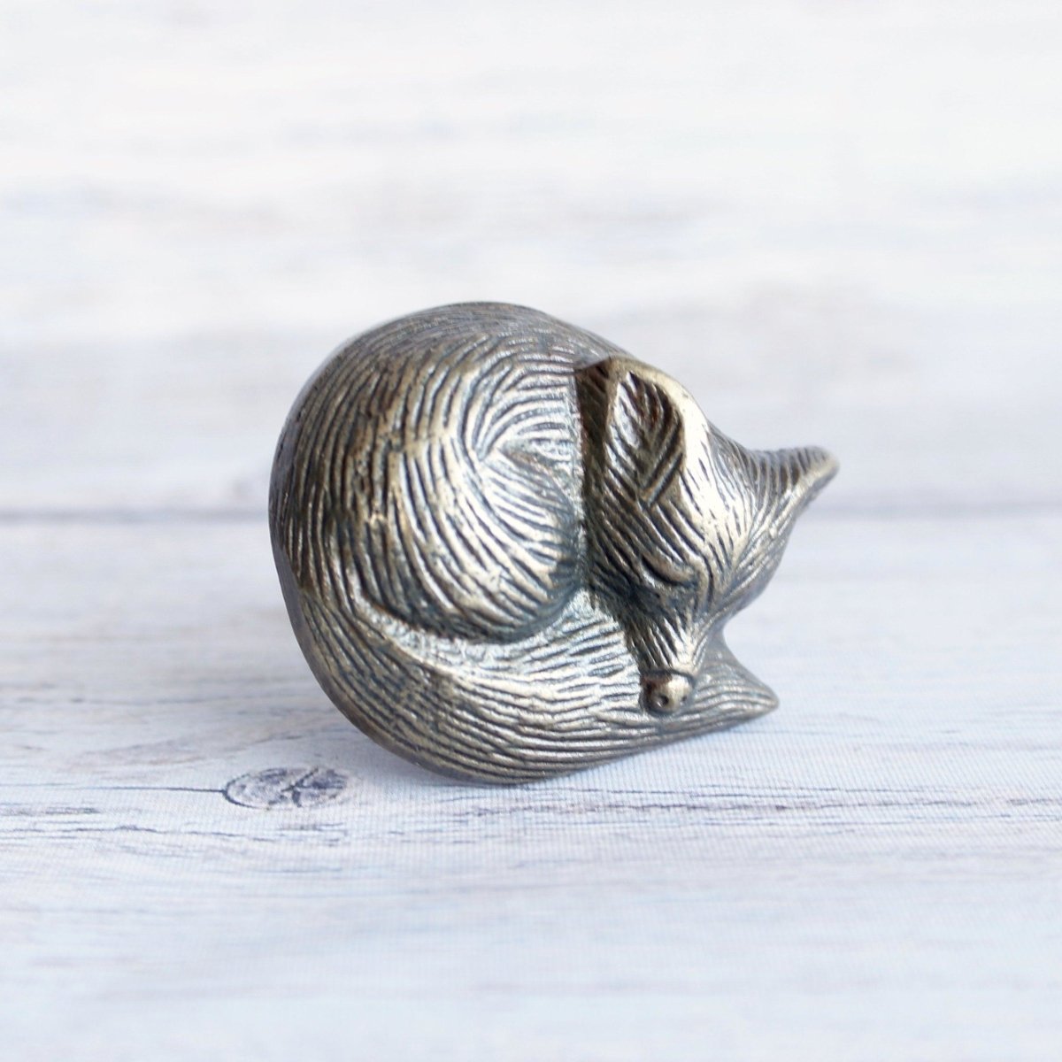 Antique Brass Sleeping Fox Knob - DaRosa Creations