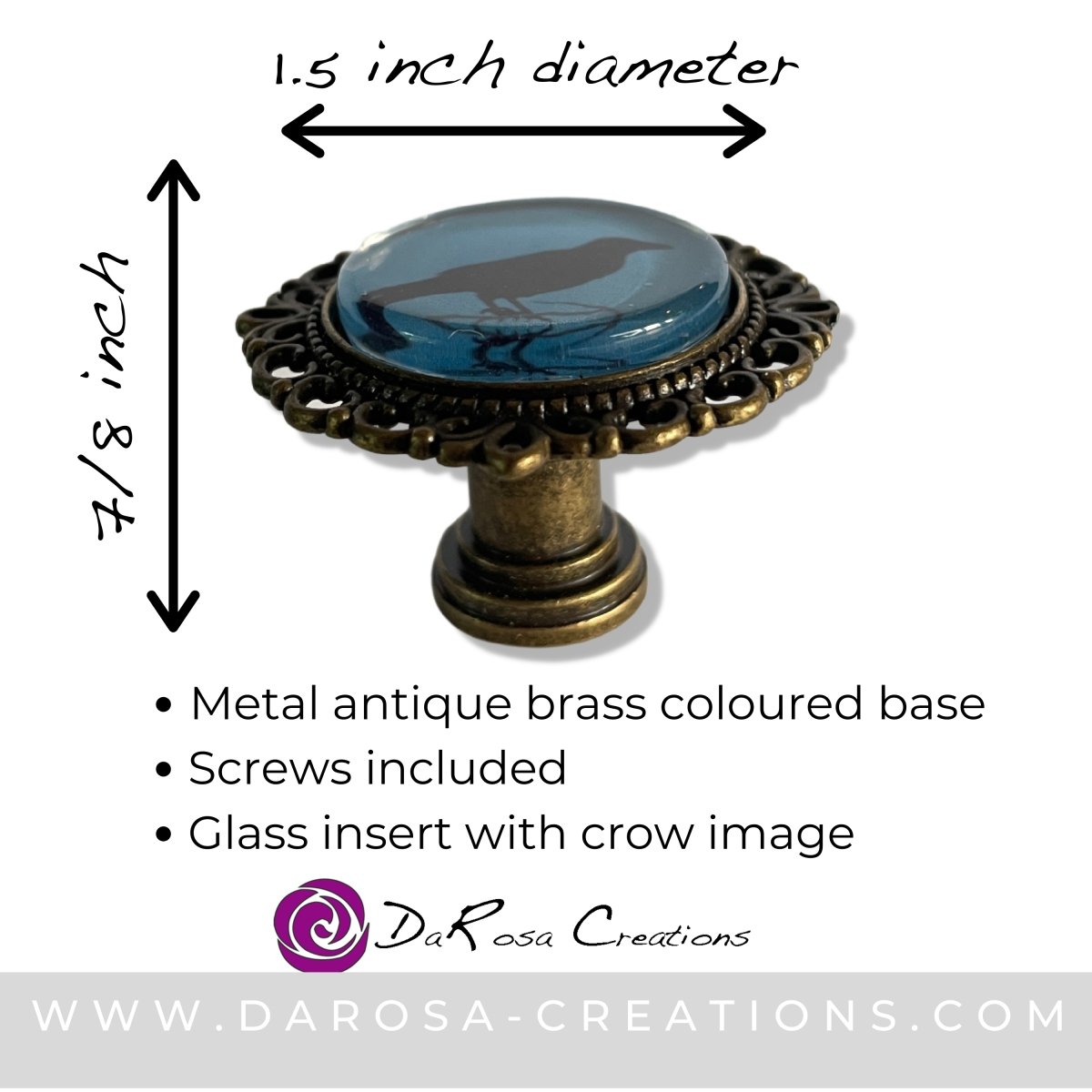 Bird Drawer Knobs Crow Raven - DaRosa Creations