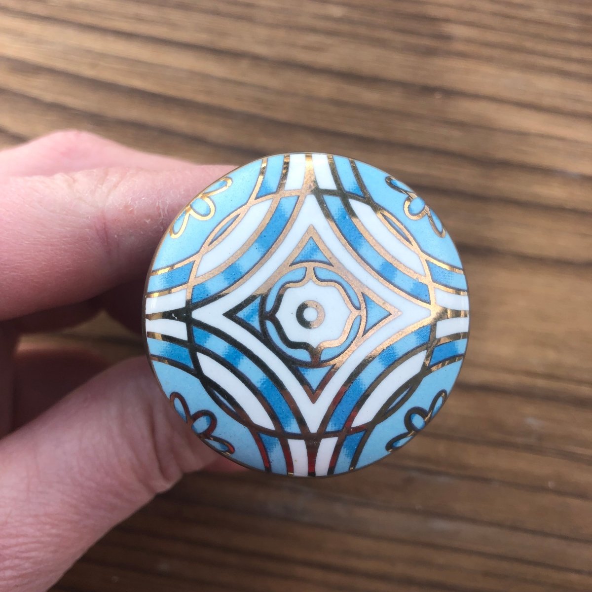 Blue Art Deco Knob - DaRosa Creations