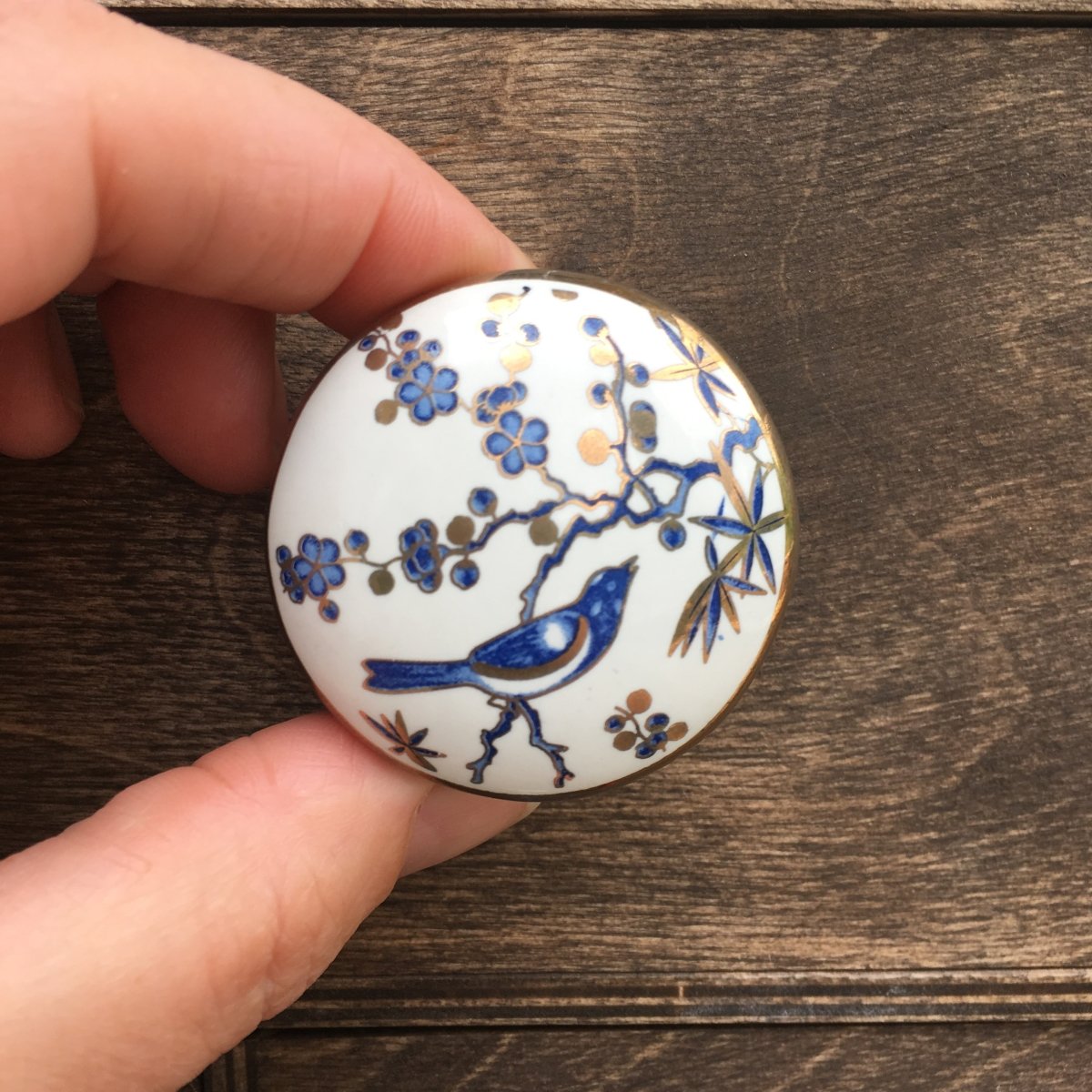 Blue Blossom and Bird Knob - DaRosa Creations