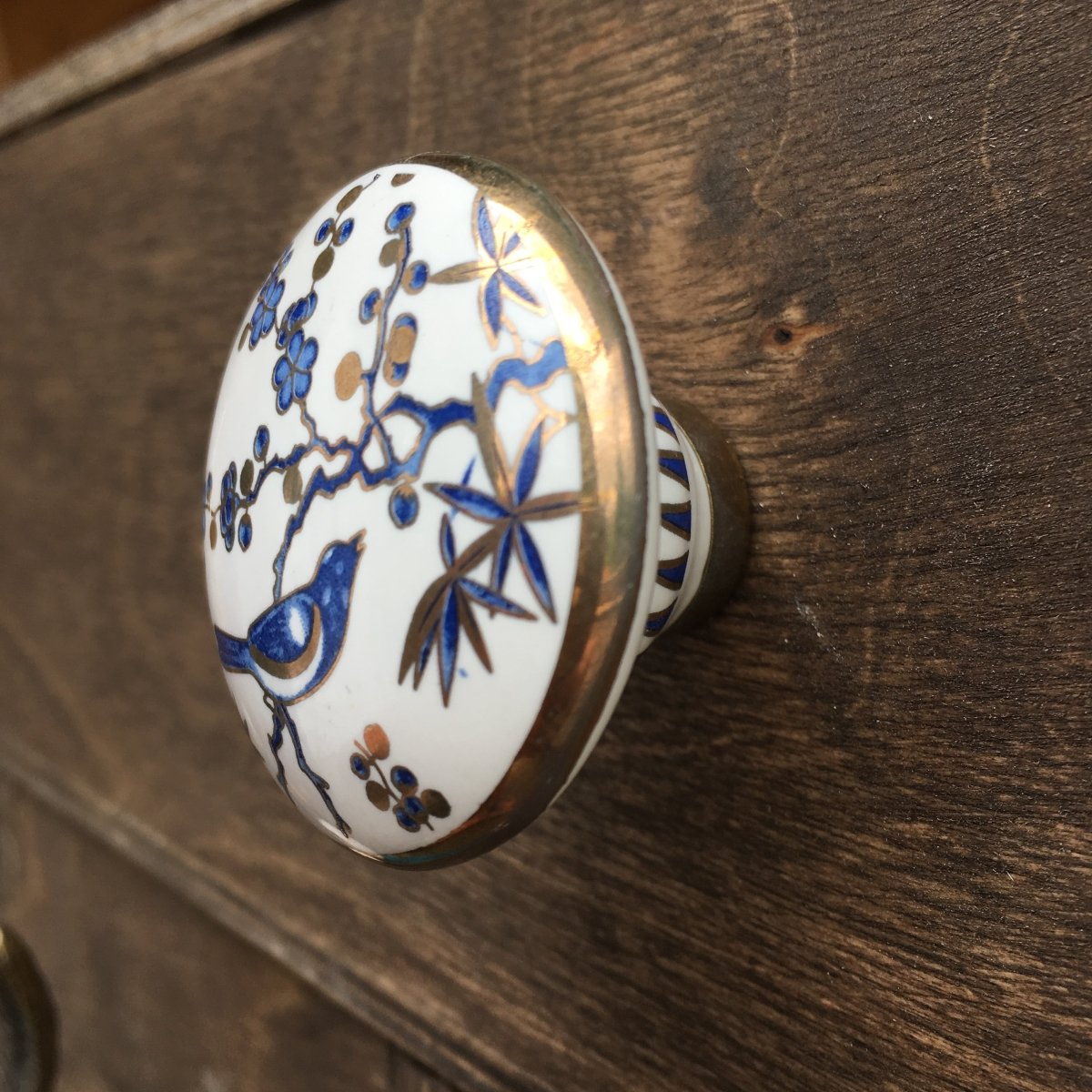 Blue Blossom and Bird Knob - DaRosa Creations