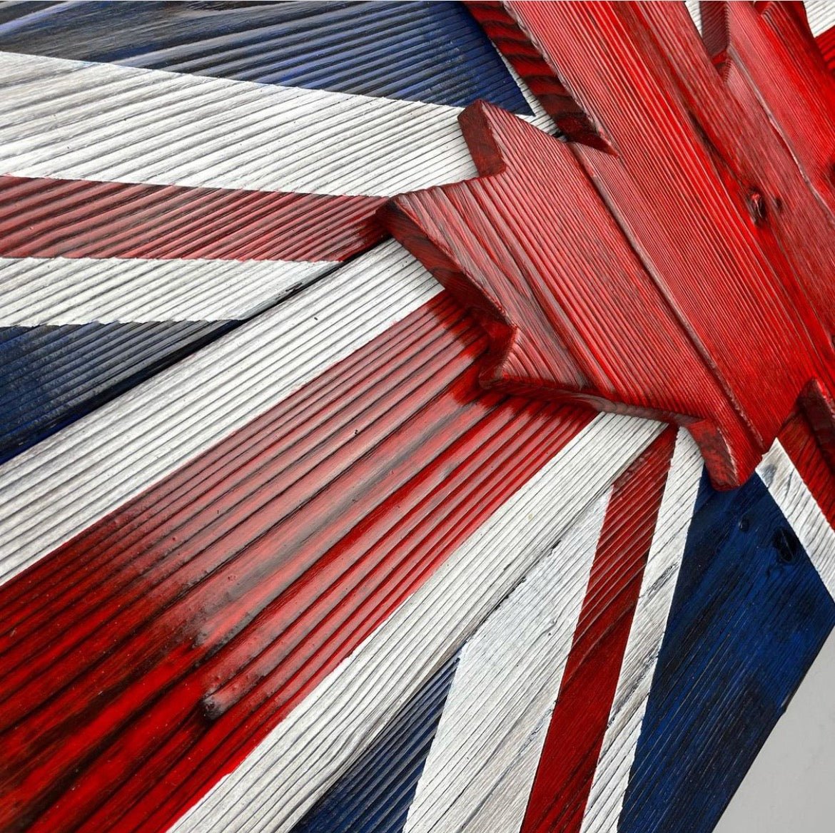 British Canadian Flag in Burnt Cedar 30 x 15 - DaRosa Creations