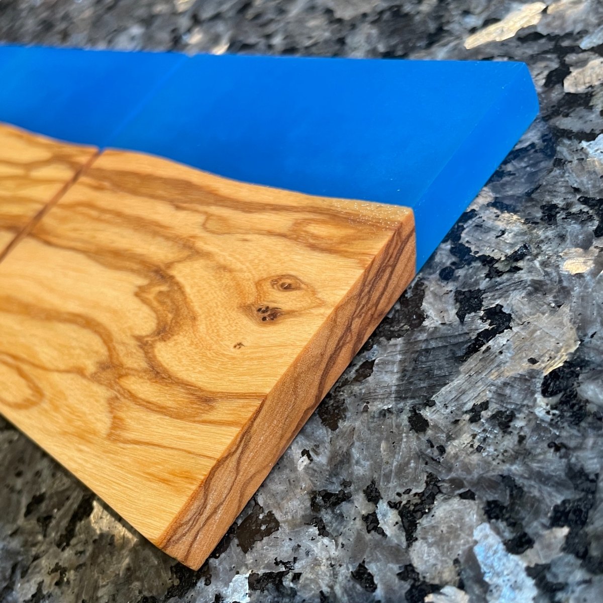 Coasters Olive Wood and Blue Epoxy SET of 4 - DaRosa Creations