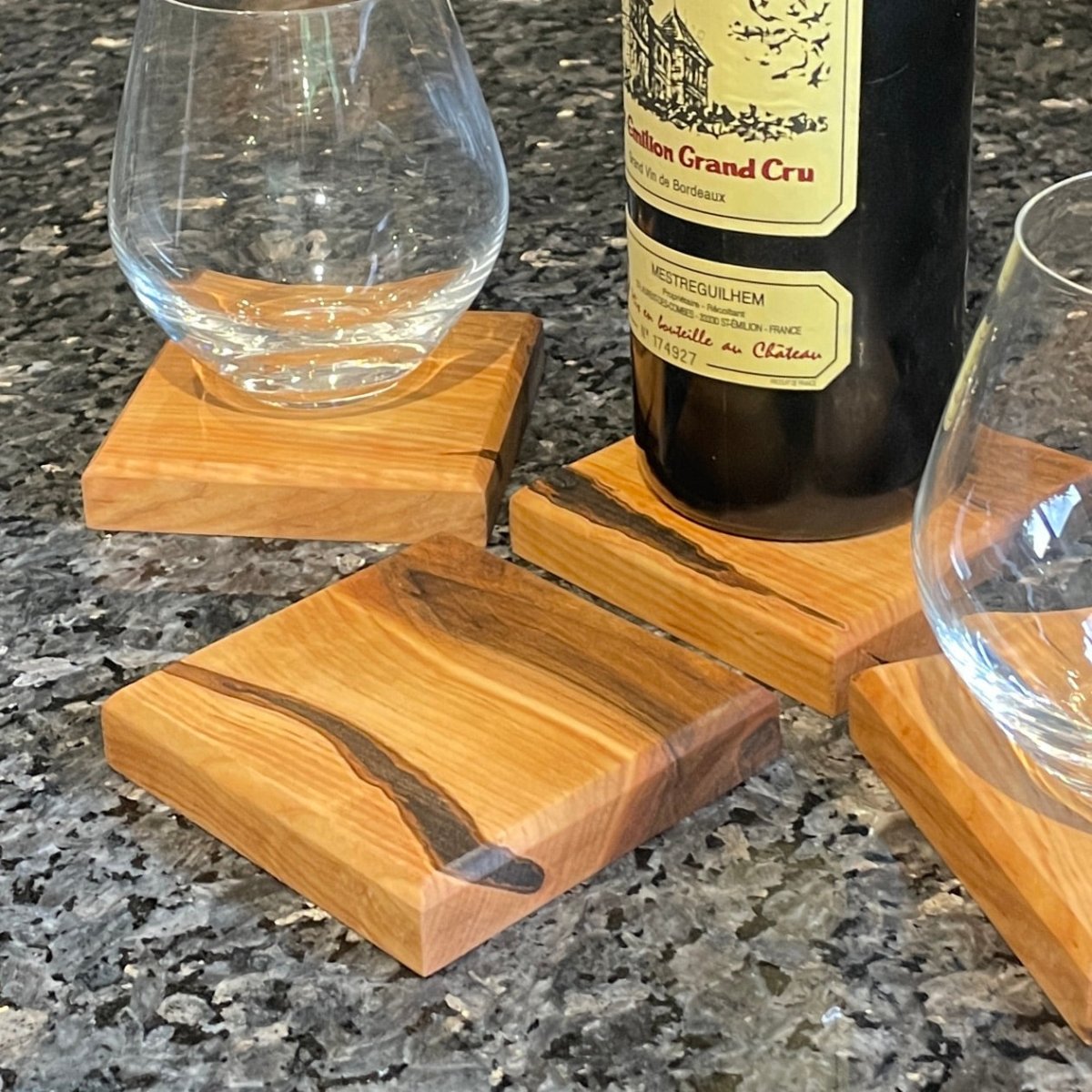 Coasters SET of 4 Wood Drink Coasters Ambrosia Maple - DaRosa Creations