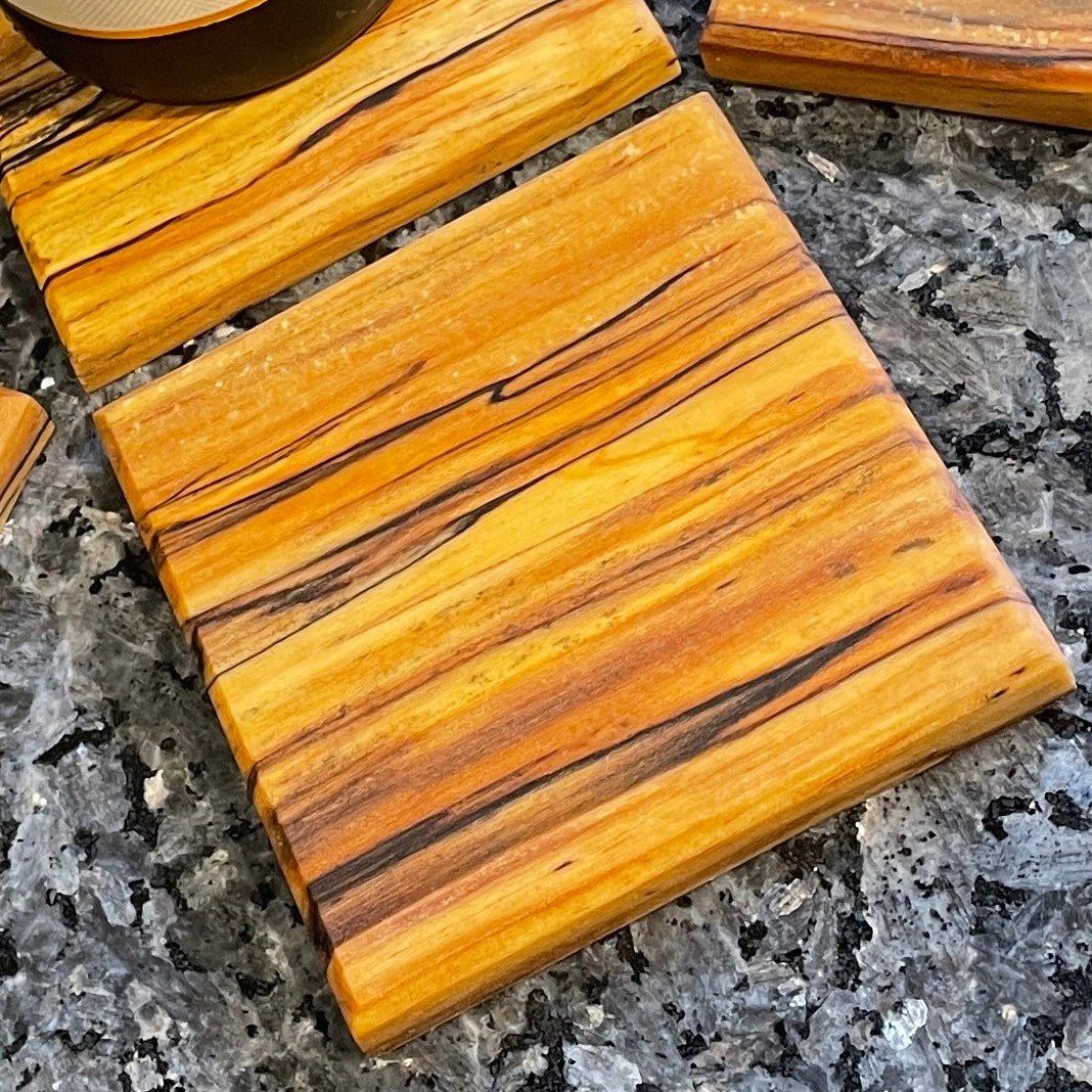 Coasters SET of 4 Wood Drink Coasters Spalted Maple - DaRosa Creations