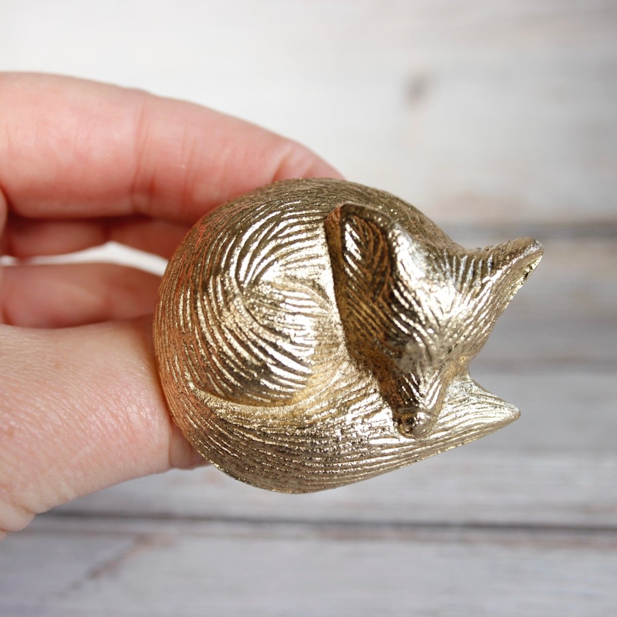 Gold Sleeping Fox Knob - DaRosa Creations