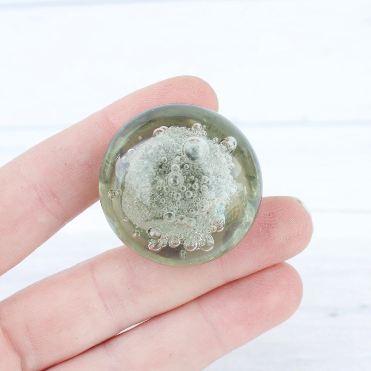 Gray Glass Cabinet Knob with Bubbles - DaRosa Creations